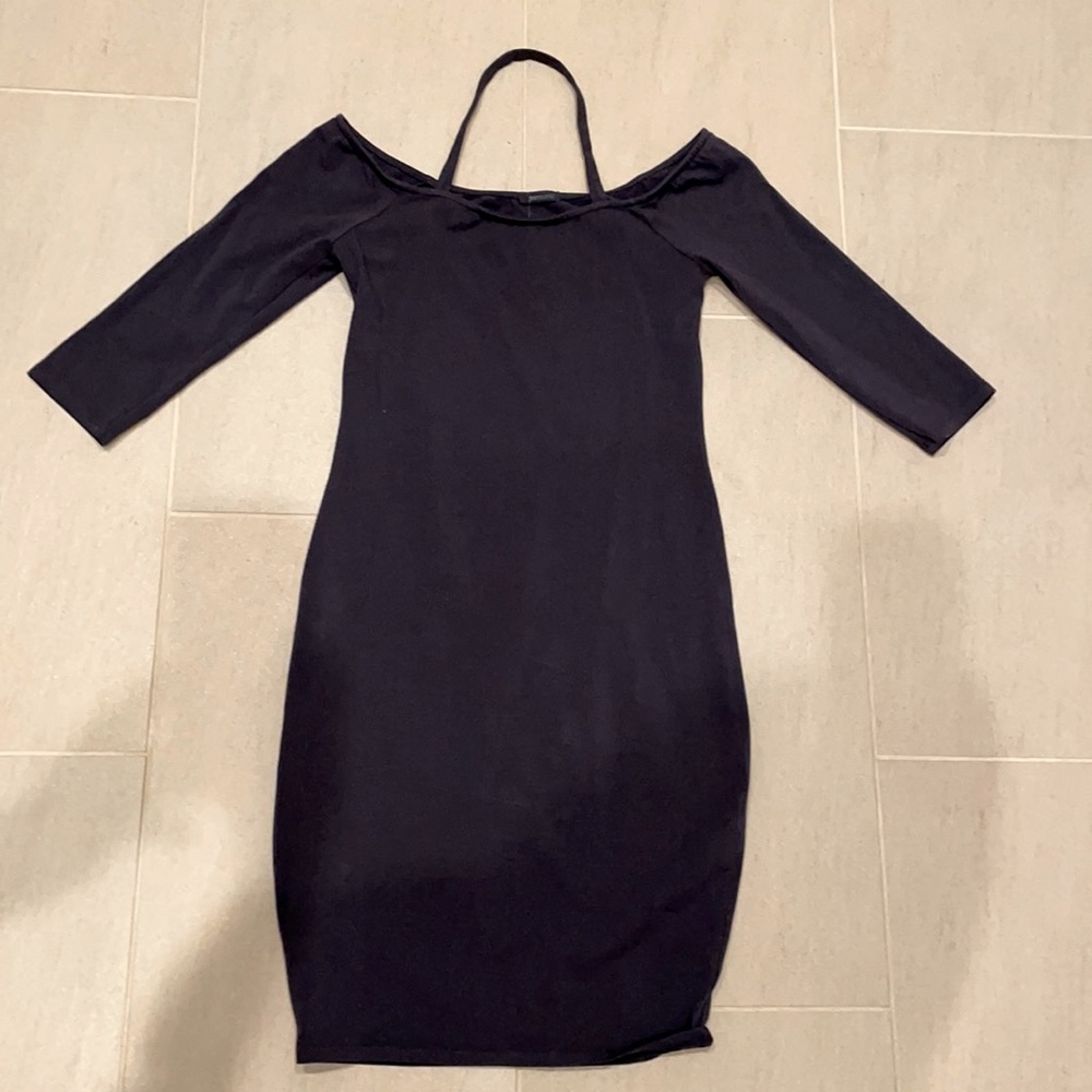 Classic navy dress.